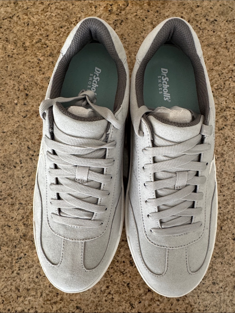 Dr. Scholl's Time-off Win Women's Gray and White Suede Sneakers NWOT - Picture 6 of 8